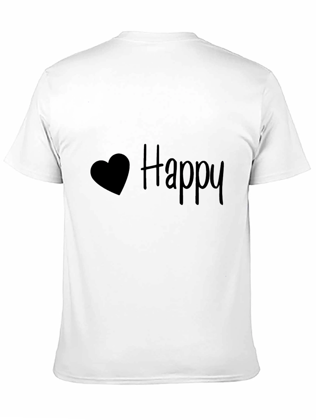 Black Happy Heart Black Graphic T-Shirt view 11