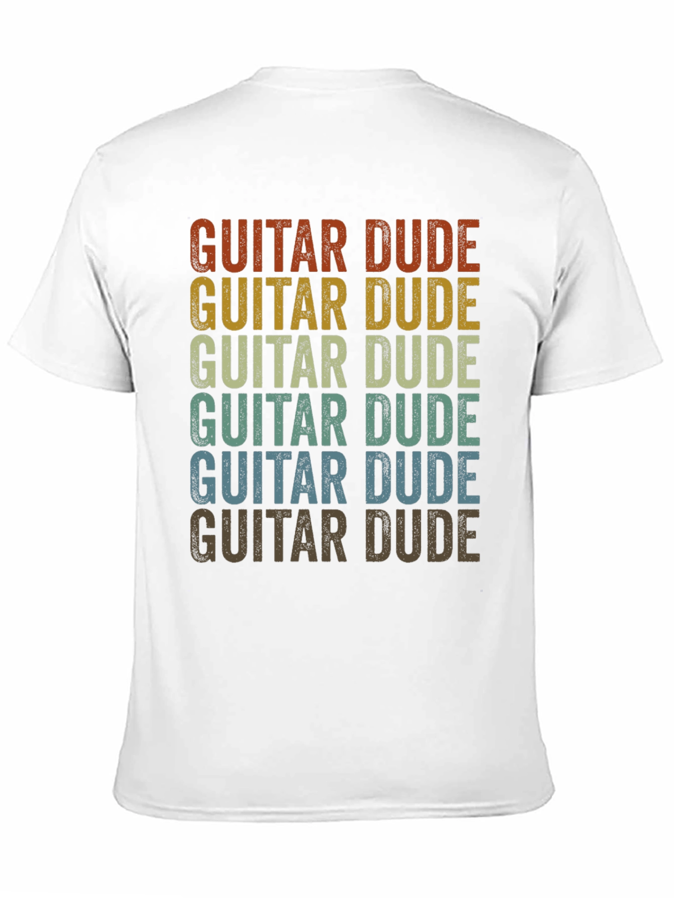 Black Guitar Dude Retro T-Shirt view 11