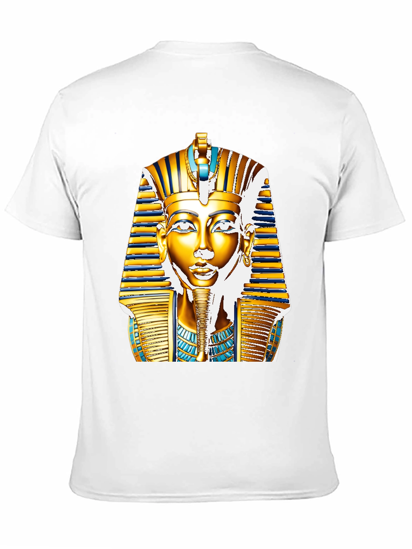 Black Egyptian Pharaoh T-Shirt - Gold King Tut Design view 11