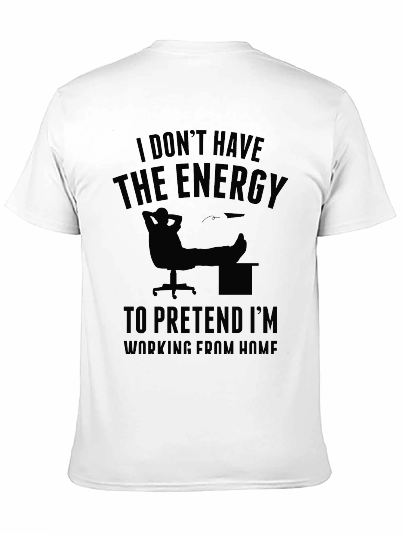 Black Funny Working From Home Graphic Tee - Black view 11