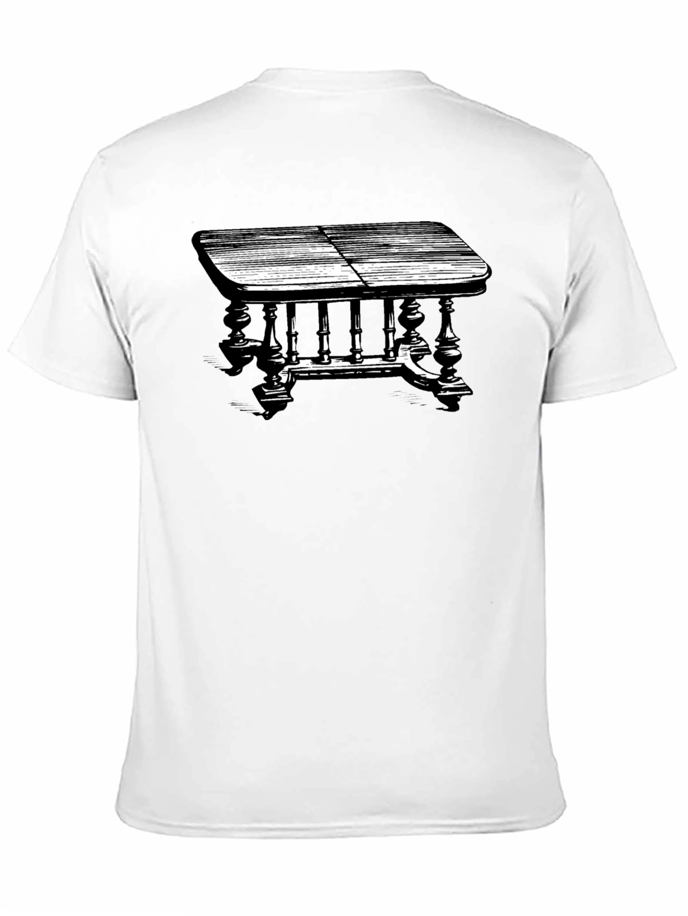 Black Vintage Table Graphic Tee - Black Cotton T-Shirt view 11