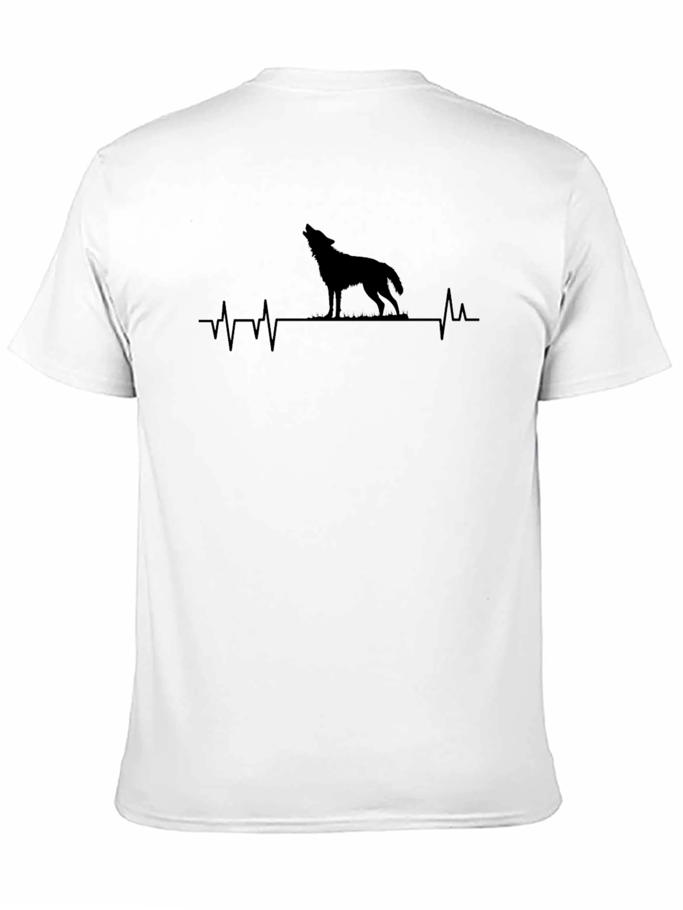 Black Wolf Heartbeat Graphic T-Shirt - Black view 11
