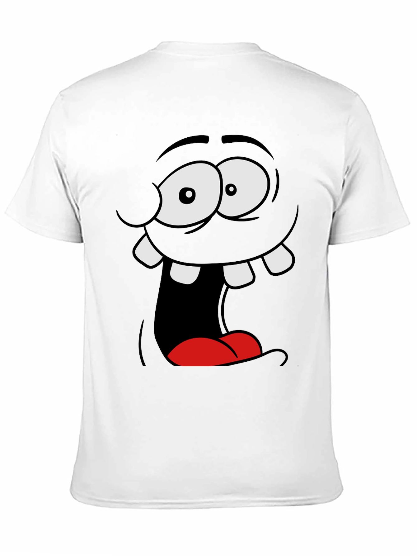 Black Funny Cartoon Face Black Graphic Tee view 11