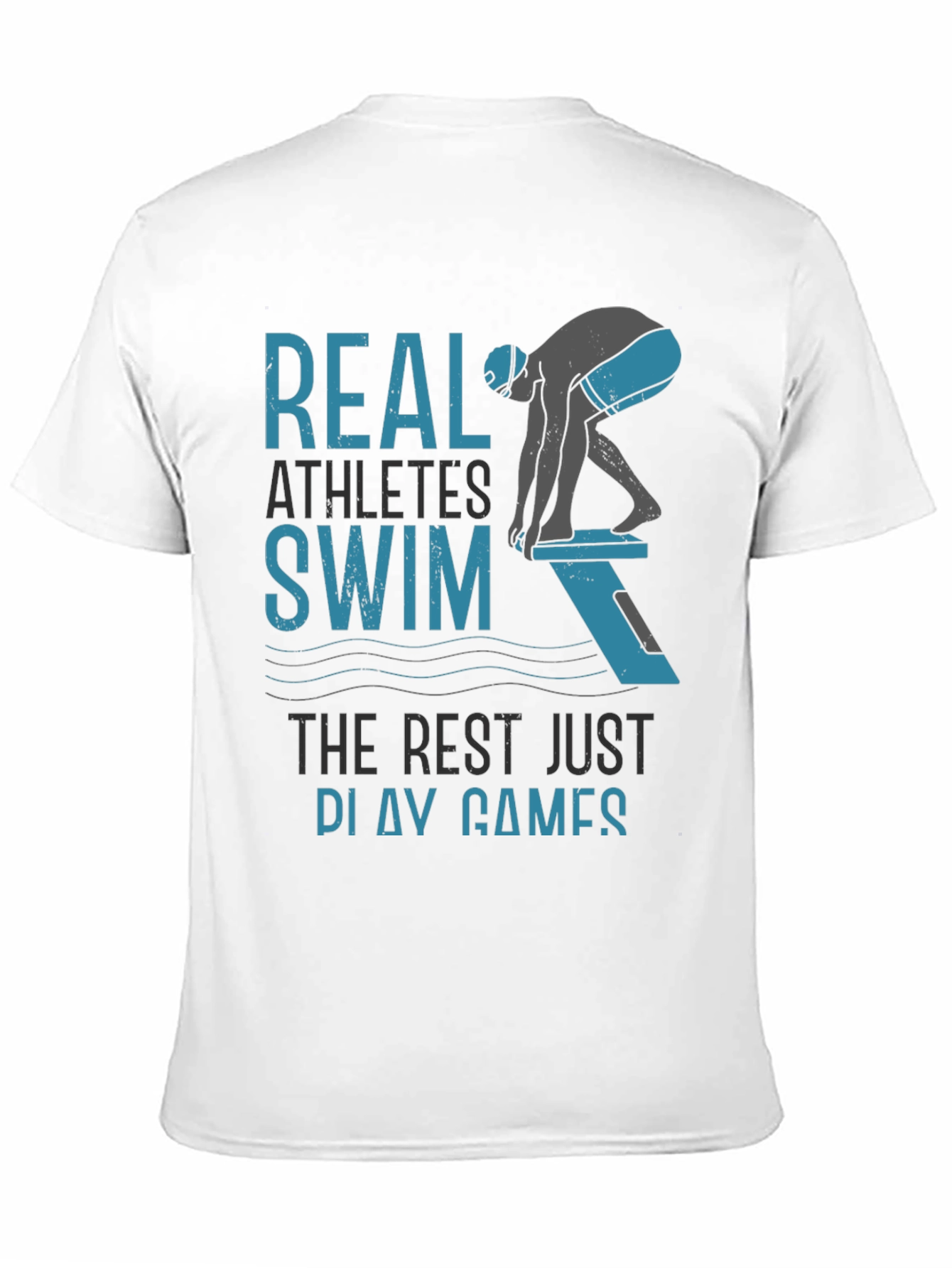 Black Real Athletes Swim T-Shirt - Black Cotton Tee view 11