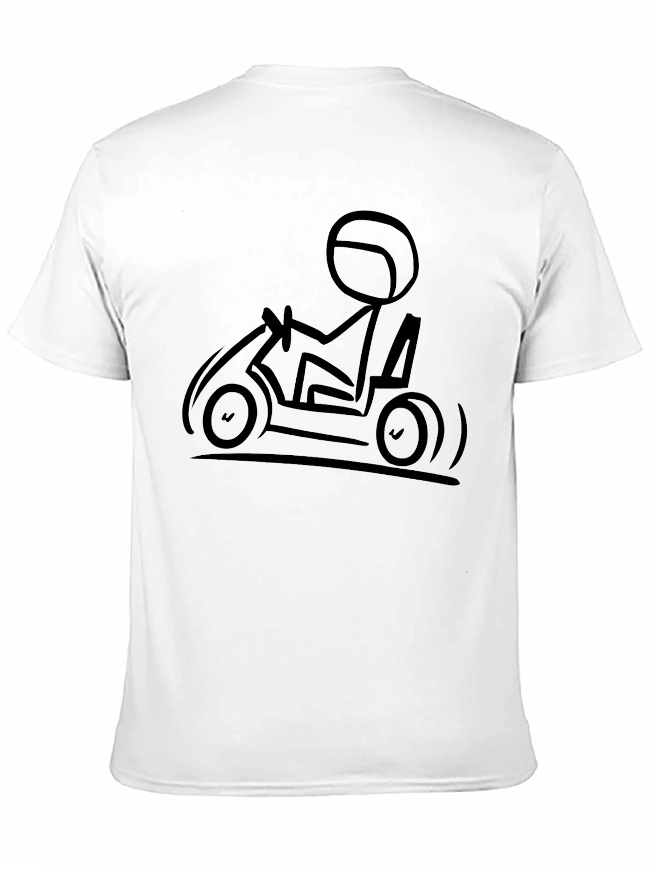 Black Stick Figure Go-Kart Black T-Shirt view 11