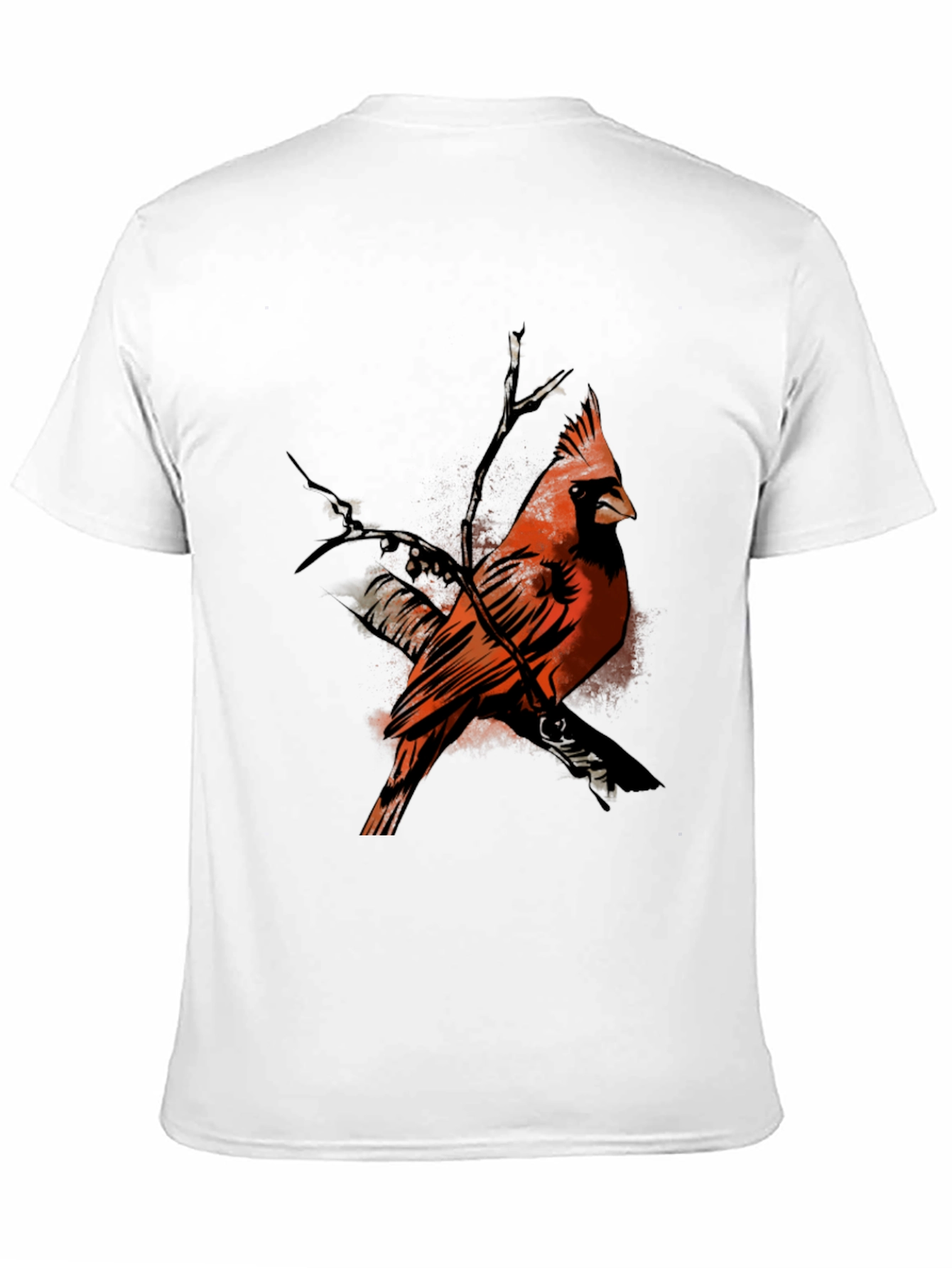Black Cardinal Bird Graphic Black T-Shirt view 11