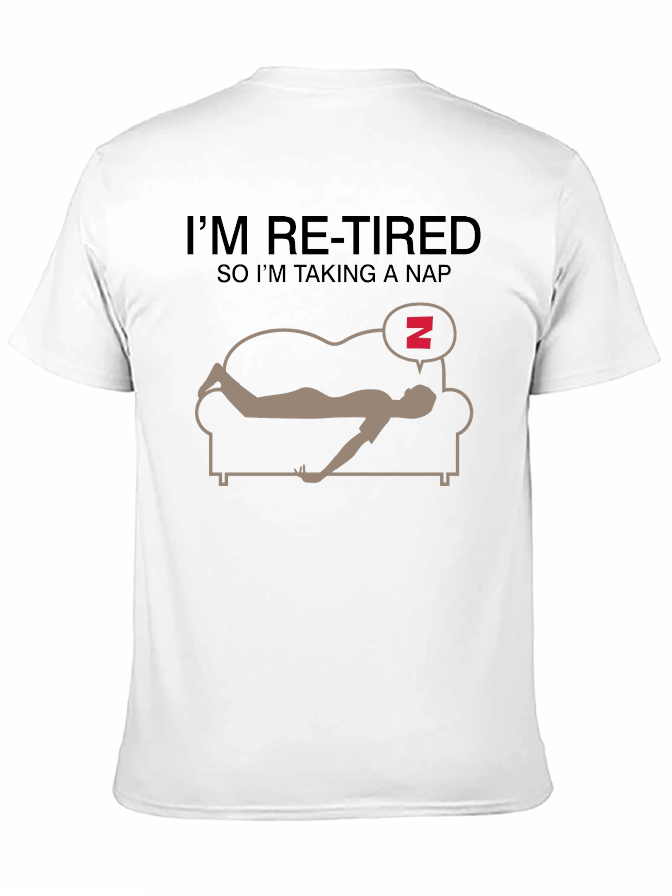 Black Funny Re-Tired Nap T-Shirt view 11