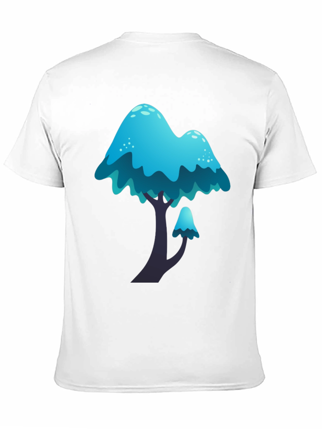 Black Blue Mushroom Graphic Tee - Funky Casual Wear view 11