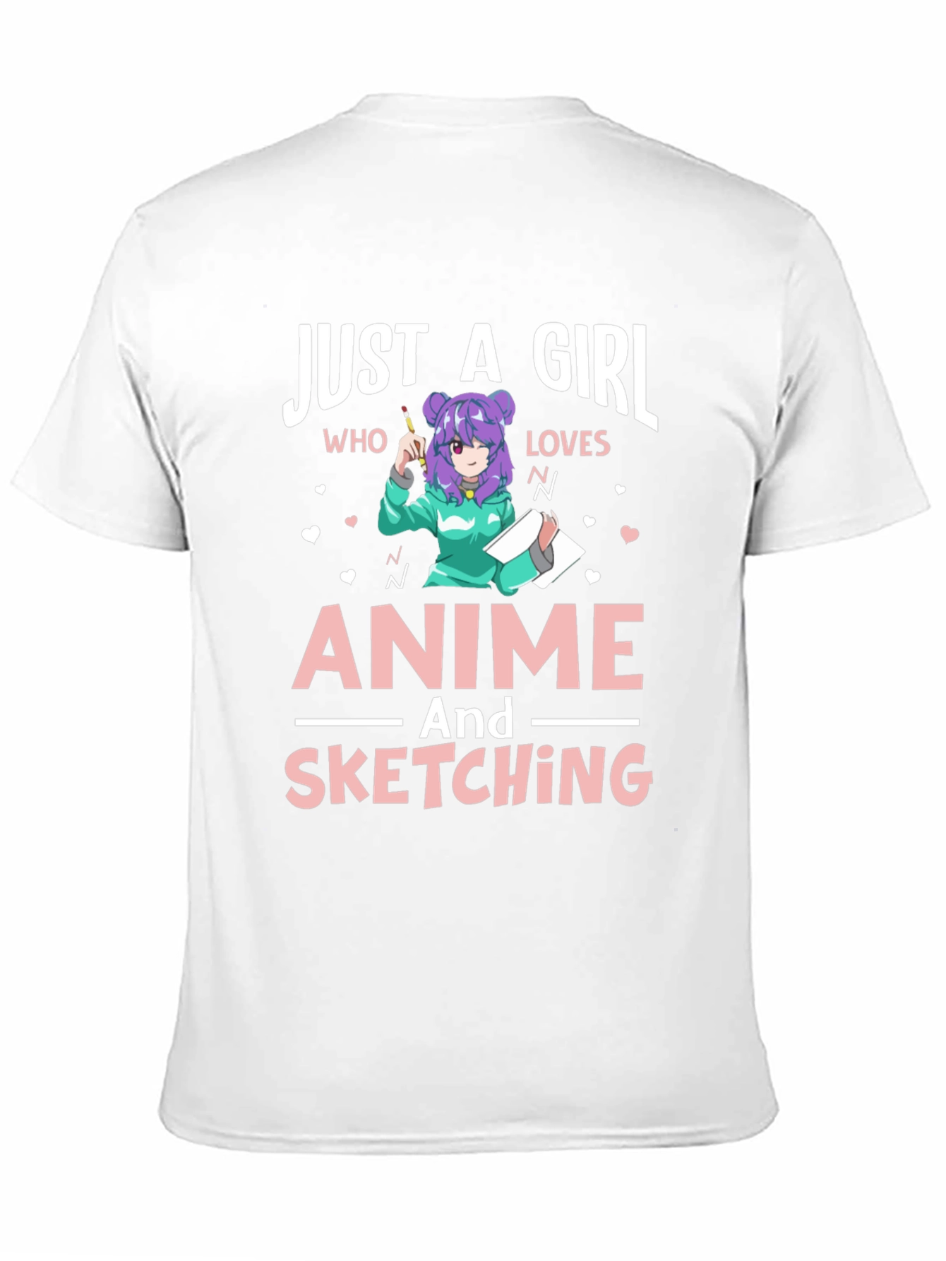 Black Anime & Sketching Girl's T-Shirt view 11