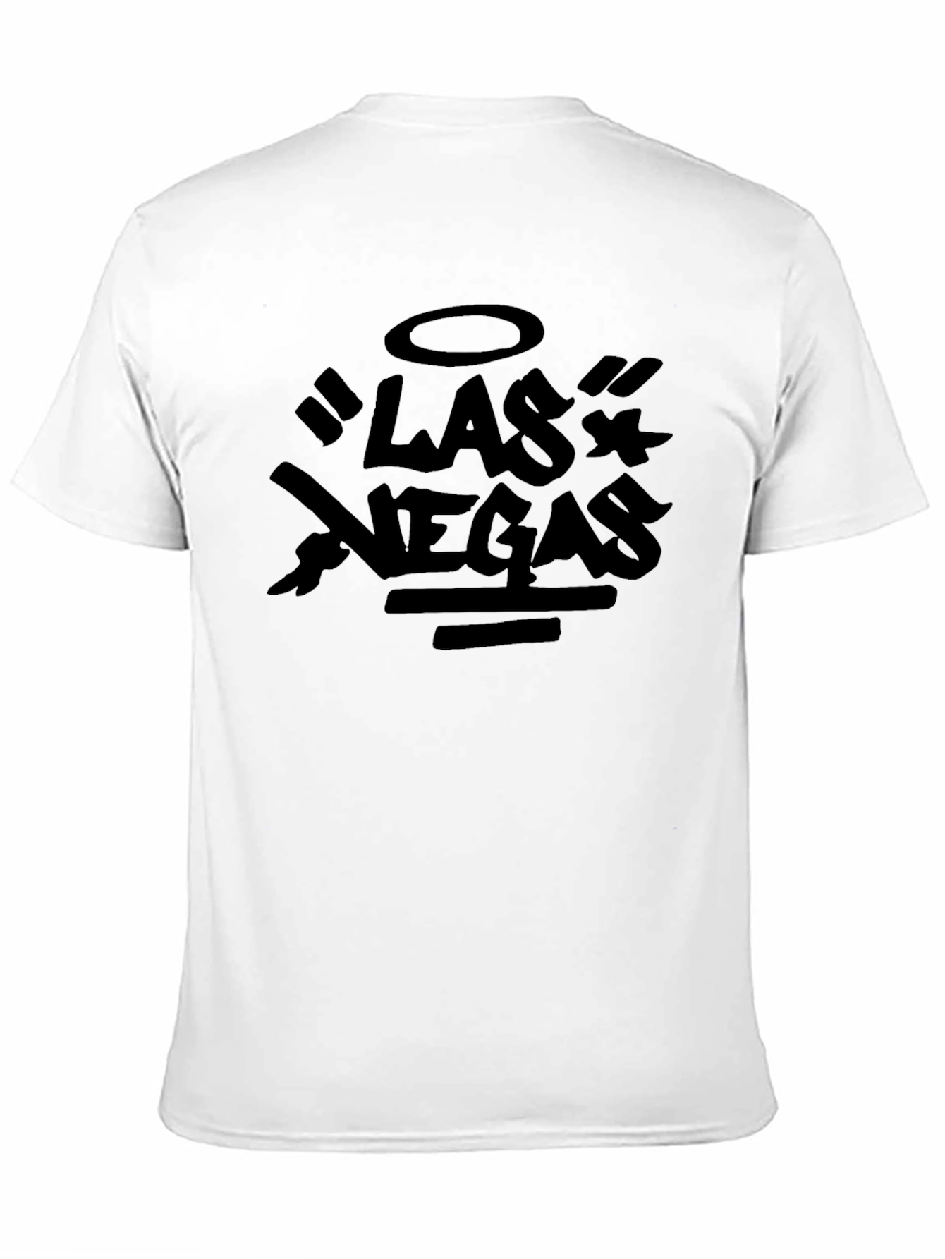 Black Las Vegas Graphic Print Crew Neck T-Shirt view 11