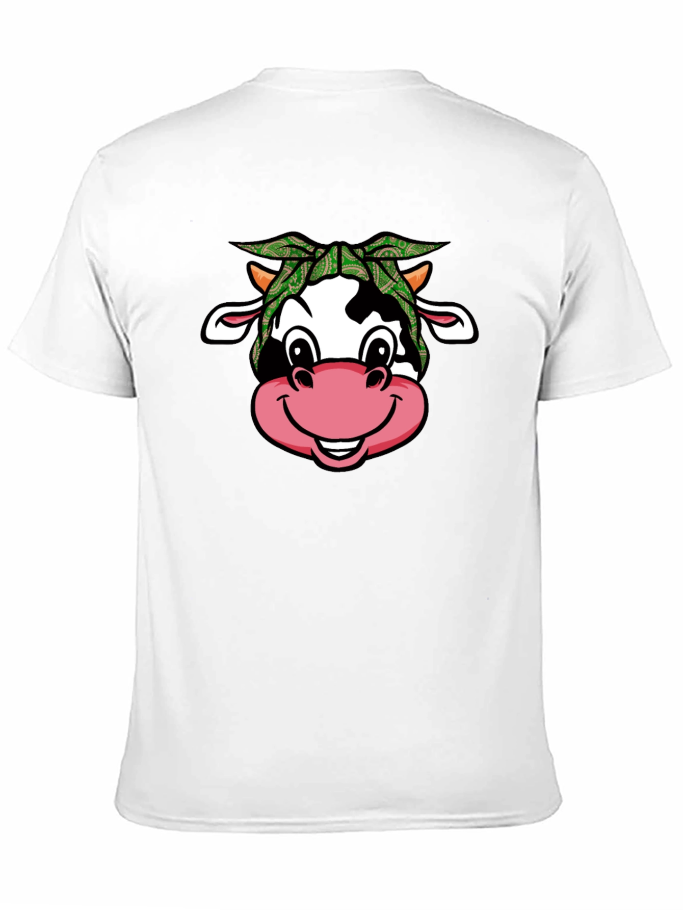 Black Cow Bandana T-Shirt - Cute Animal Graphic Tee view 11