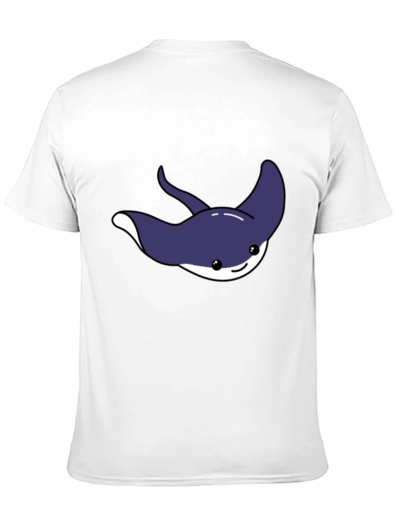 Black Cute Cartoon Stingray Graphic Tee view 11