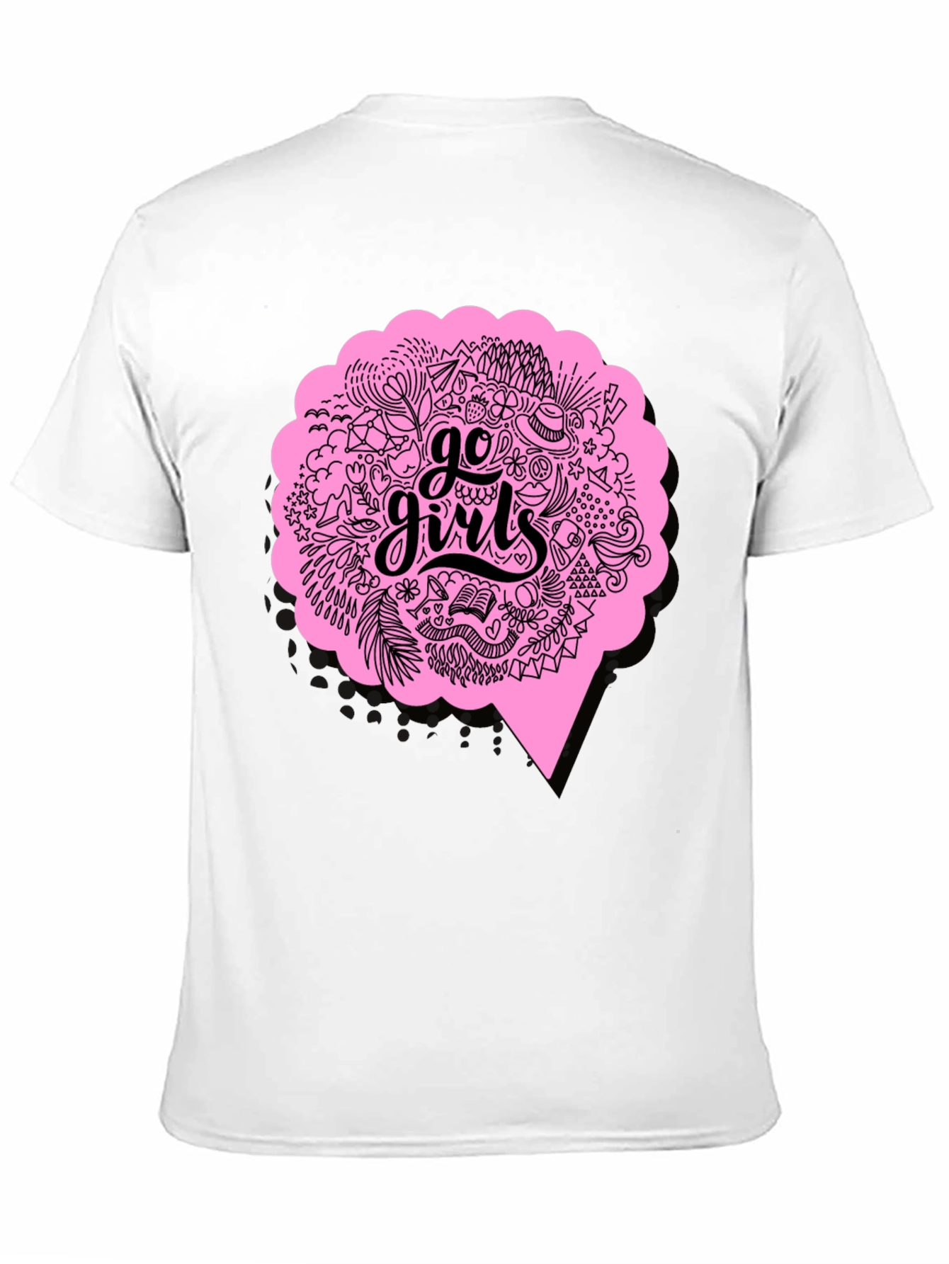 Black Go Girls Graphic Tee - Black Cotton T-Shirt view 11