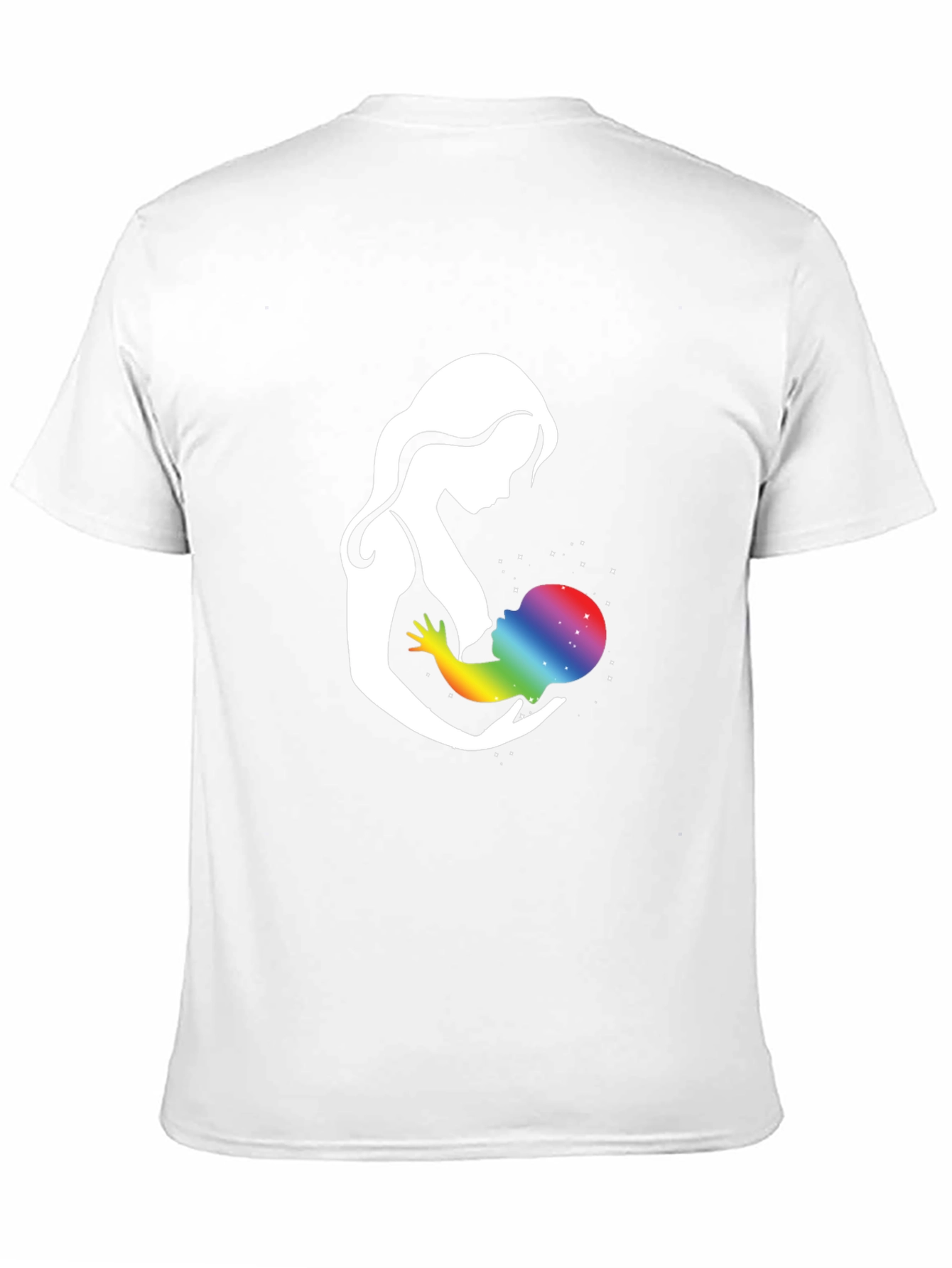 Black Mother & Child Rainbow Galaxy Graphic T-Shirt view 11