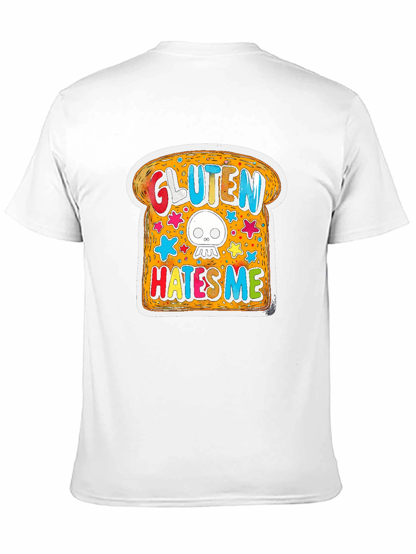 Black Gluten Hates Me T-Shirt Funny Graphic Novelty Tee view 11