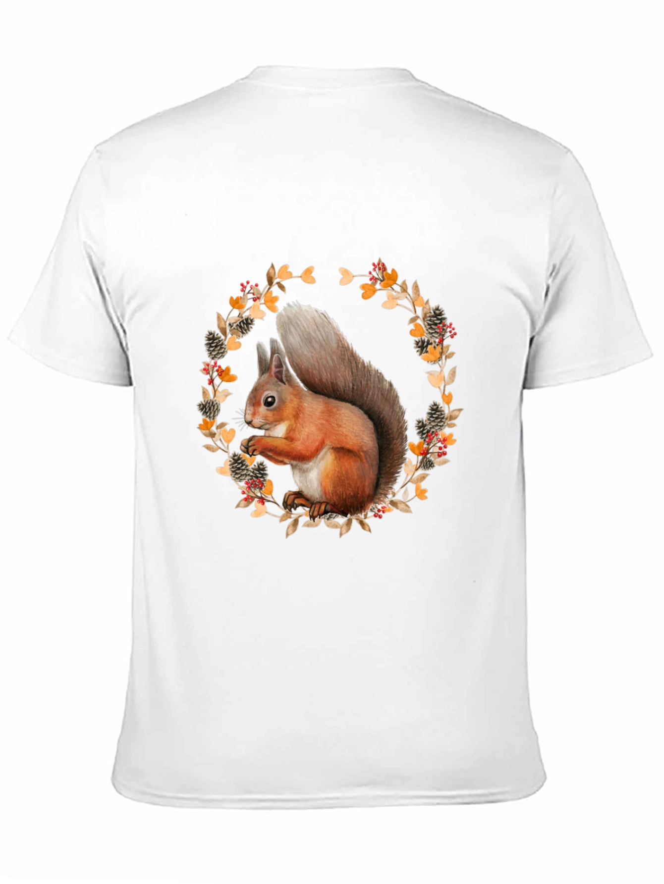 Black Squirrel Wreath Graphic T-Shirt - Unisex Style view 11