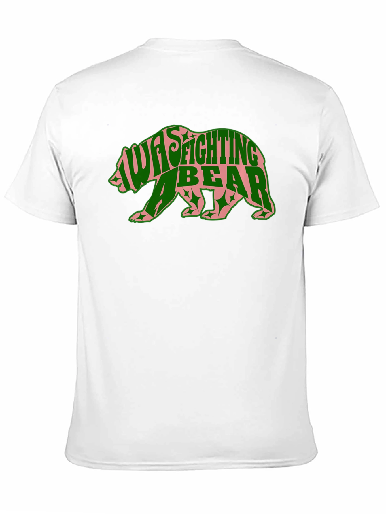 Black I Was Fighting a Bear Graphic Tee - Novelty Animal T-Shirt view 11