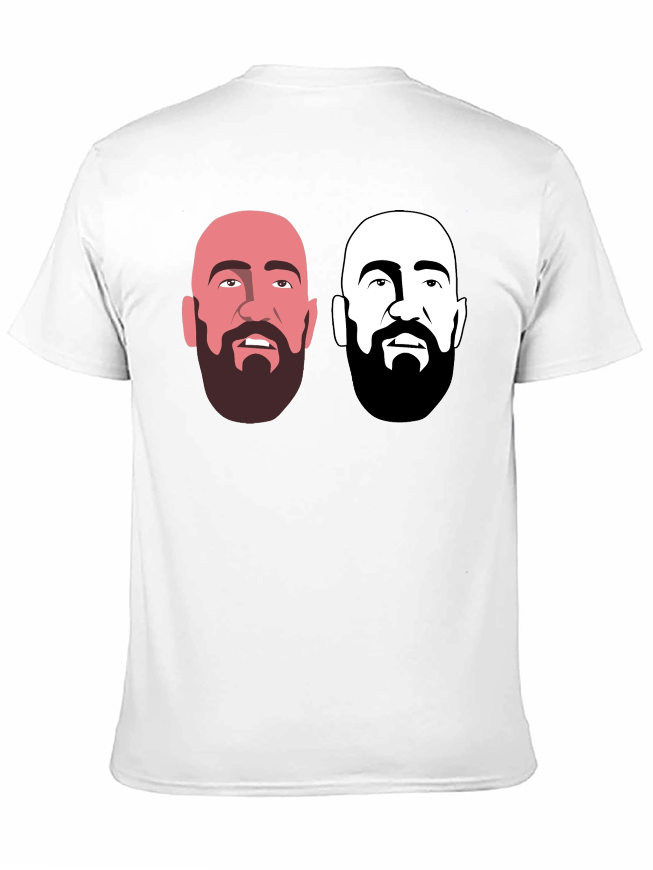 Black Men's Black Graphic T-Shirt - Bearded Faces Design view 11