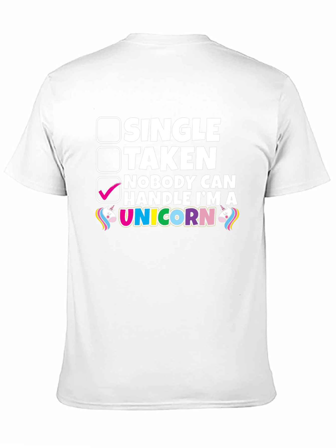 Black Unicorn T-Shirt - Single Taken Funny Graphic Tee view 11