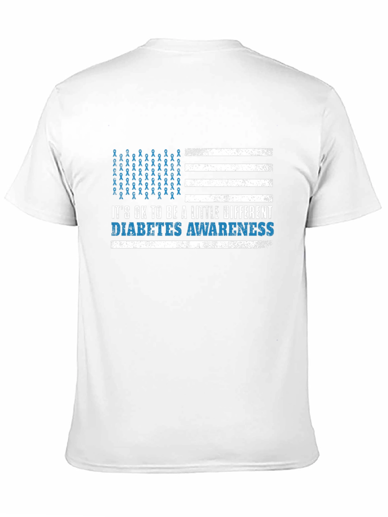 Black Diabetes Awareness American Flag Graphic T-Shirt view 11
