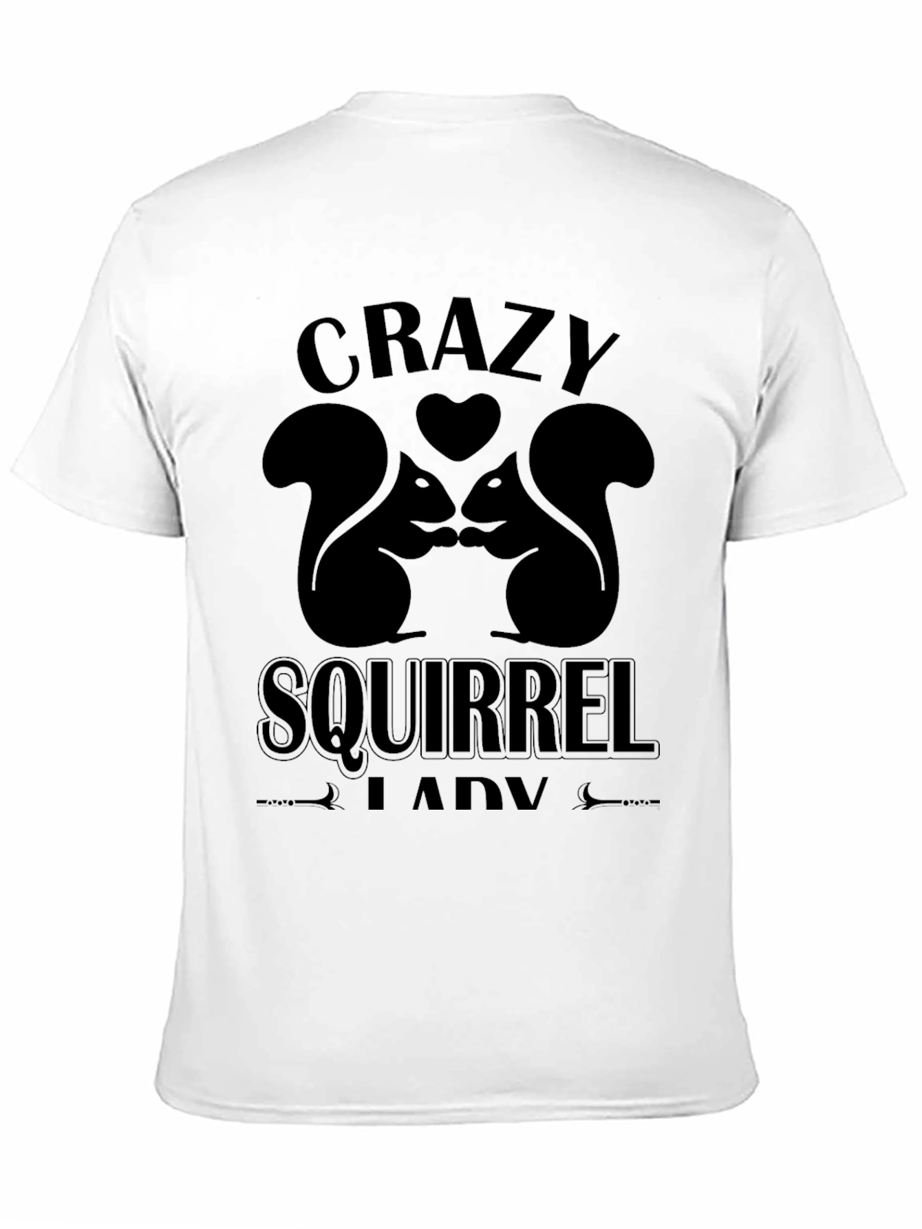 Black Crazy Squirrel Lady Graphic Tee view 11