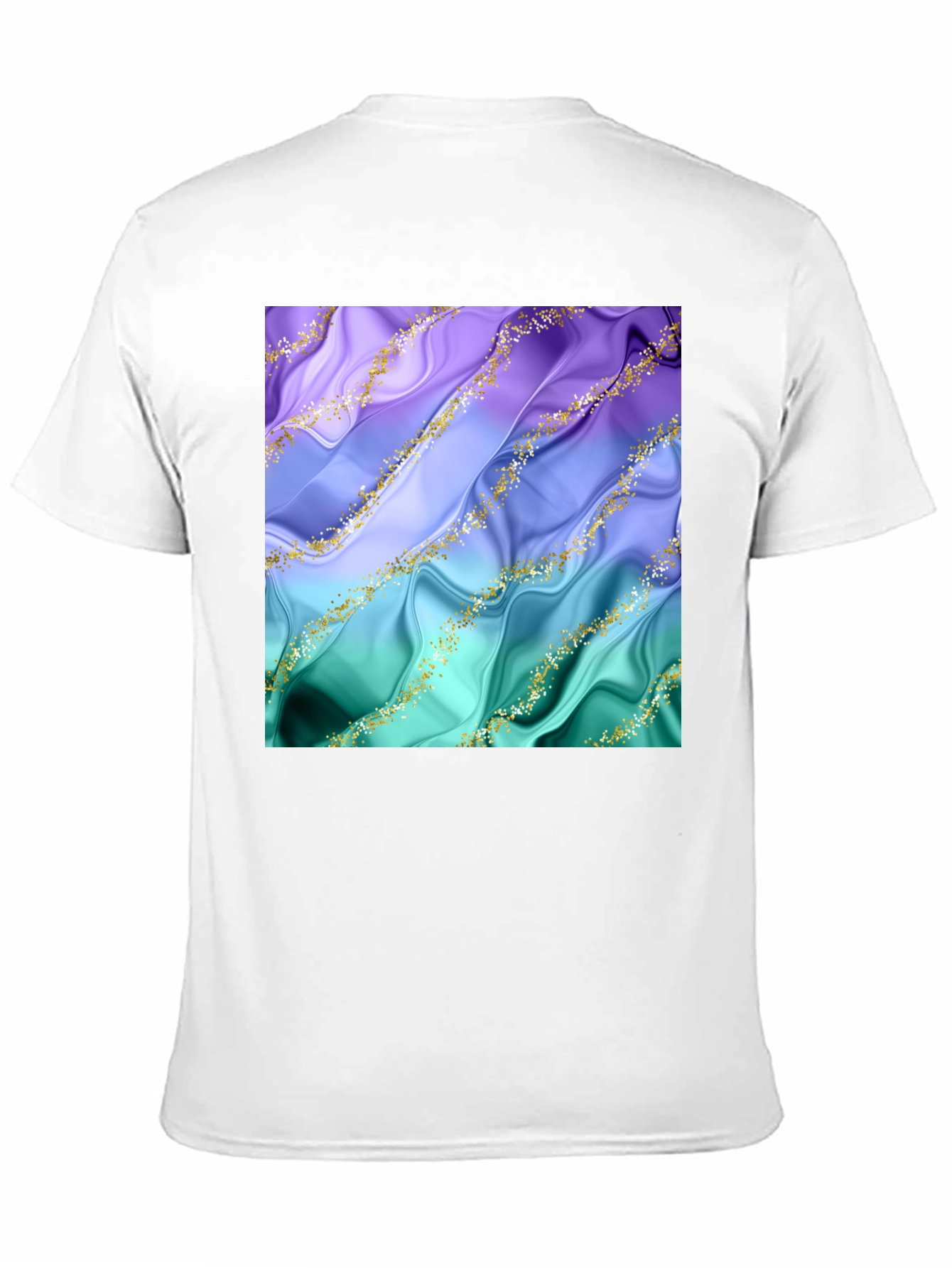 Black Elegant Marble Design Black T-Shirt view 11