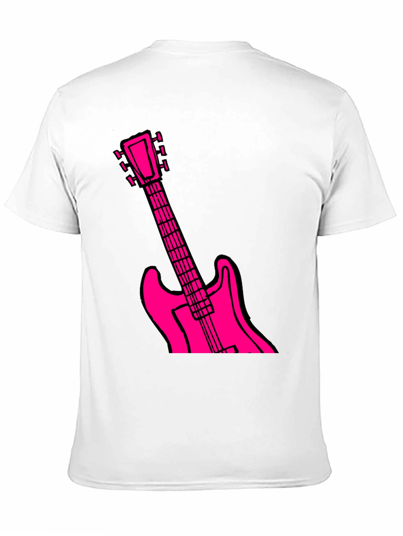 Black Black T-Shirt with Pink Guitar Graphic view 11