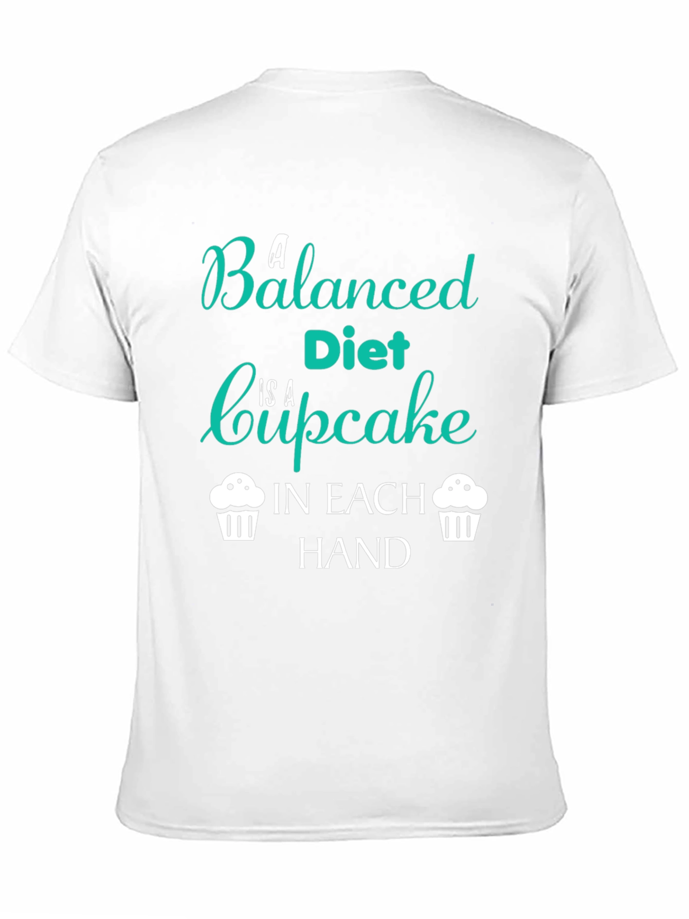 Black Funny Balanced Diet Cupcake T-Shirt view 11