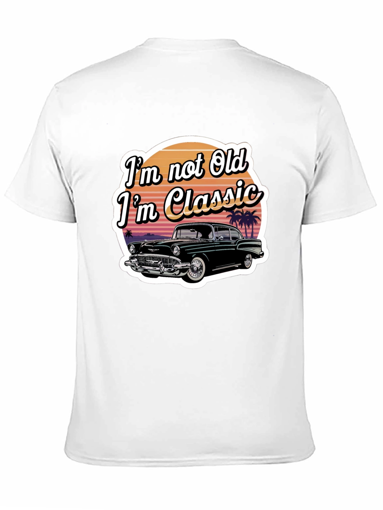 Black Classic Car T-Shirt - "I'm Not Old, I'm Classic" view 11