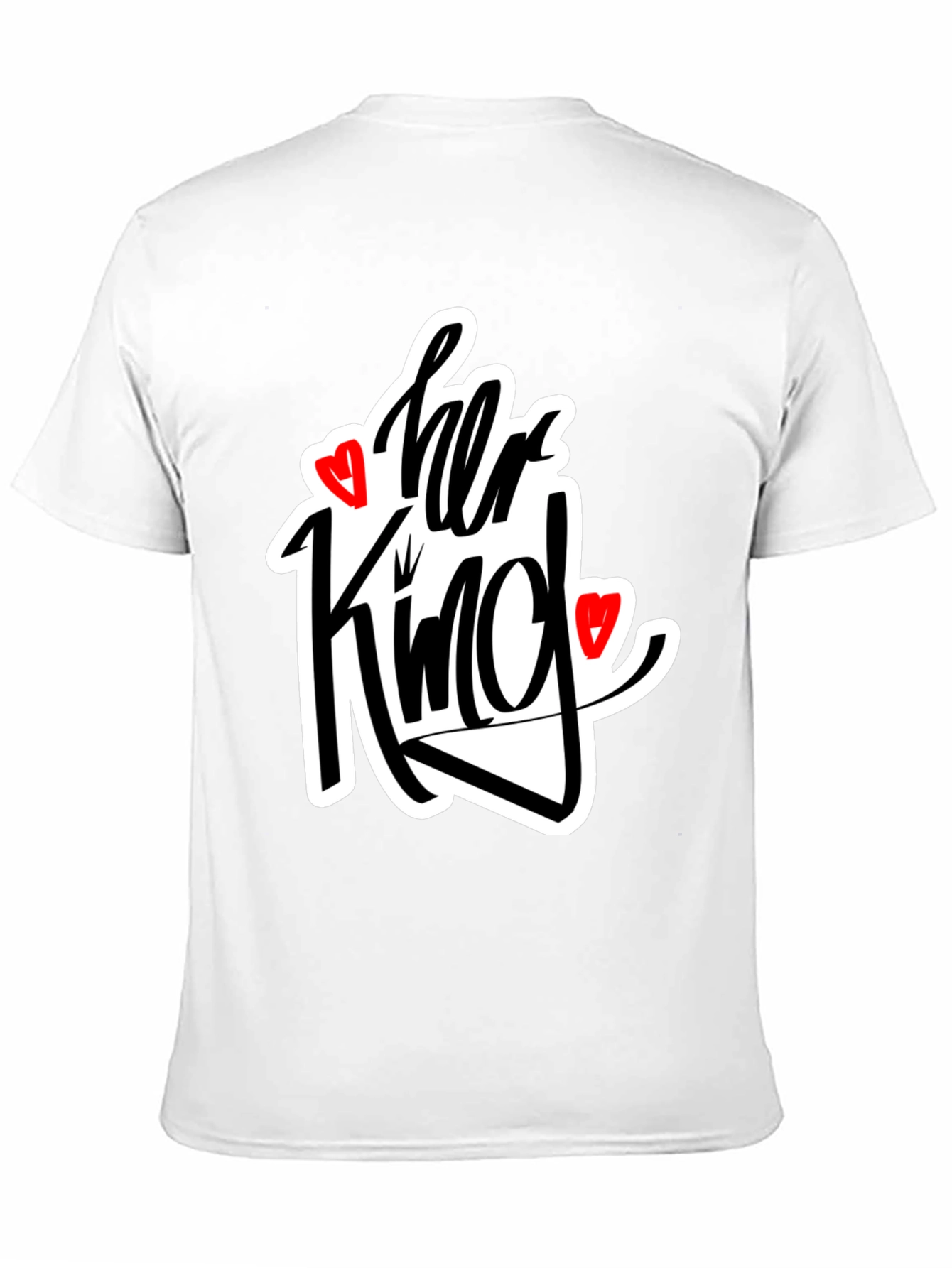Black Her King Matching Graphic Tee Shirt view 11