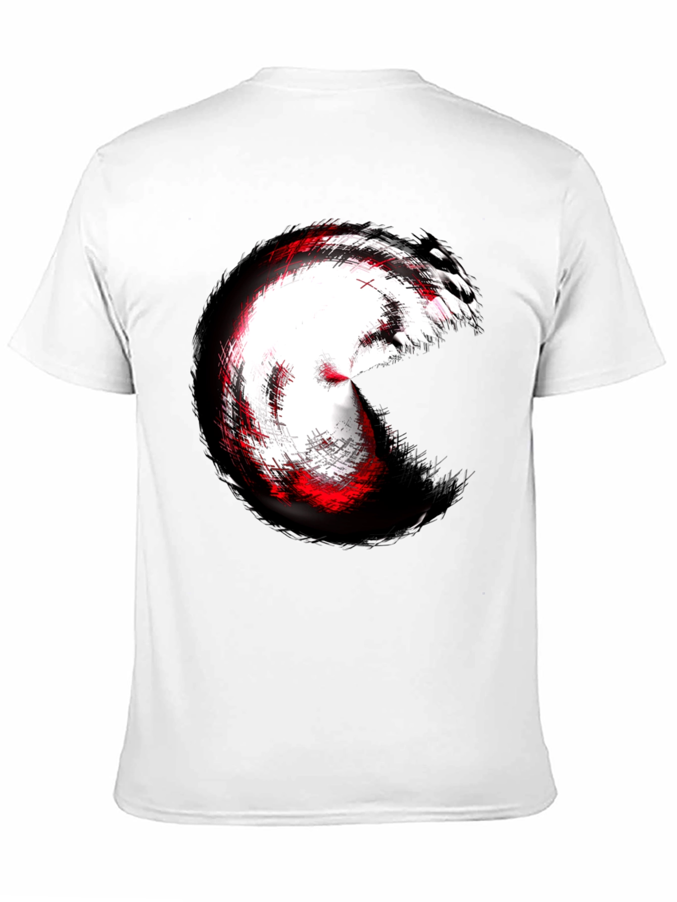 Black Abstract Circle Graphic Tee - Black Cotton Blend view 11