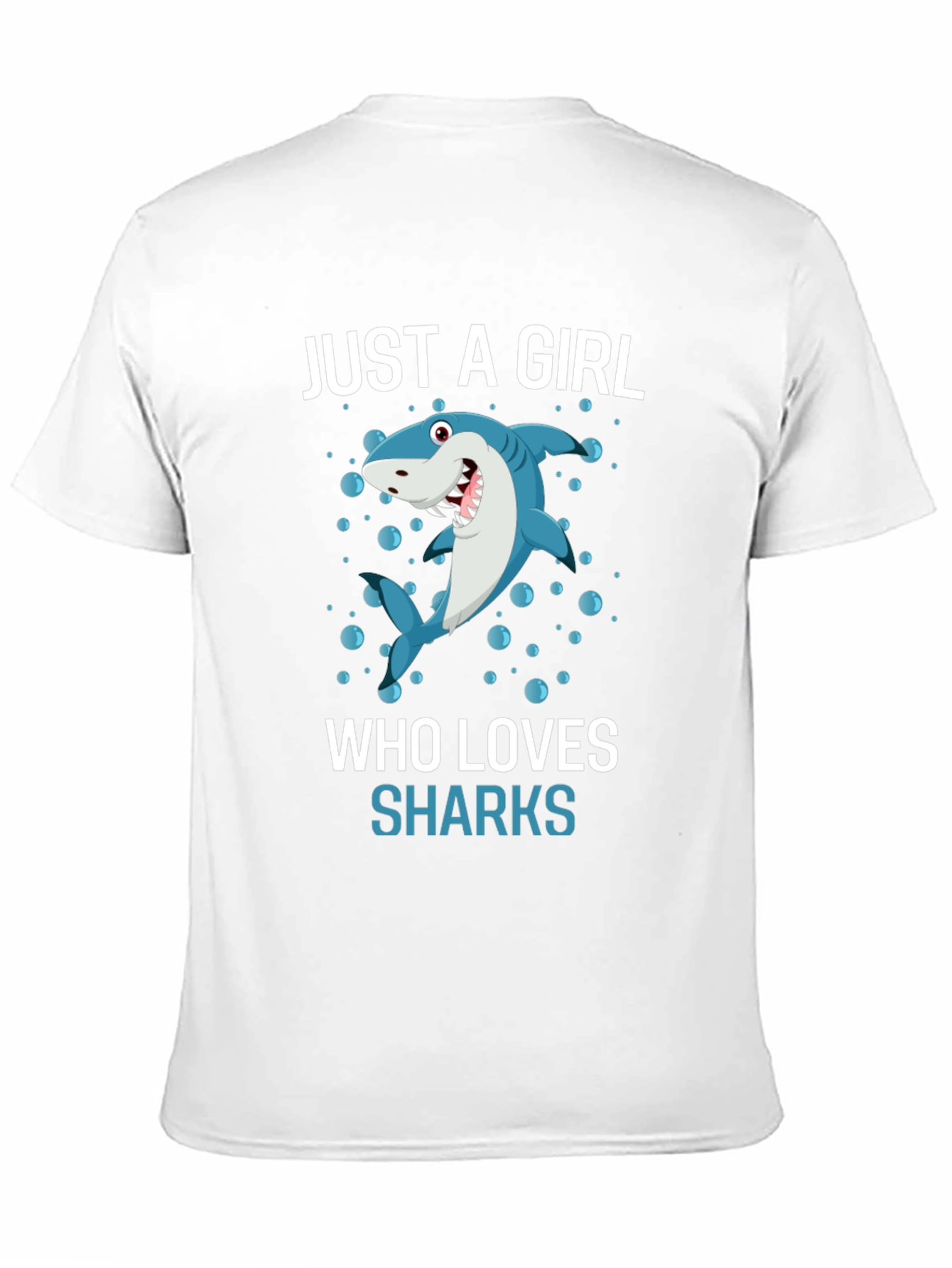 Black Just A Girl Who Loves Sharks T-Shirt view 11