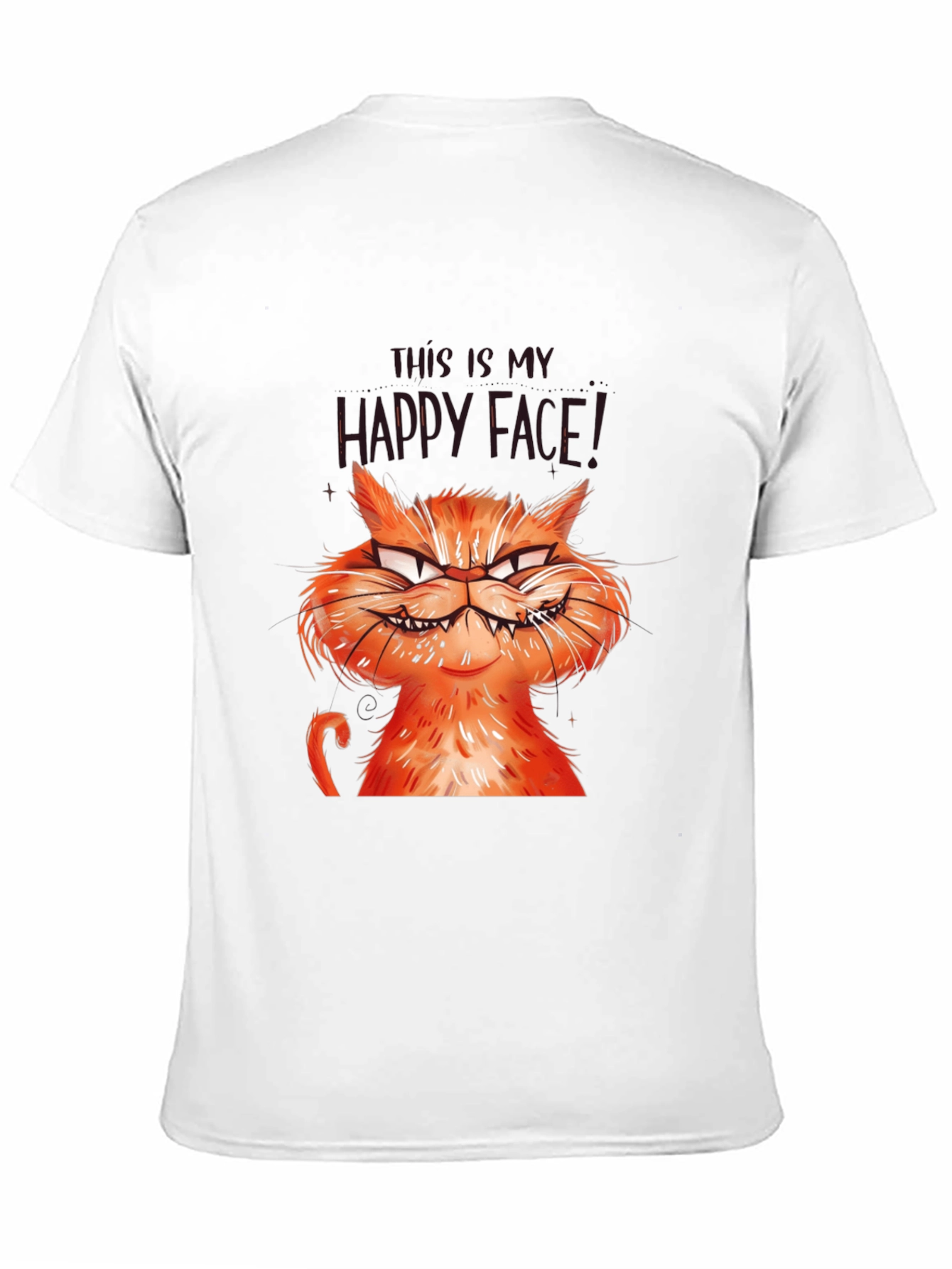 Black Grumpy Cat Graphic Tee - Happy Face T-Shirt view 11