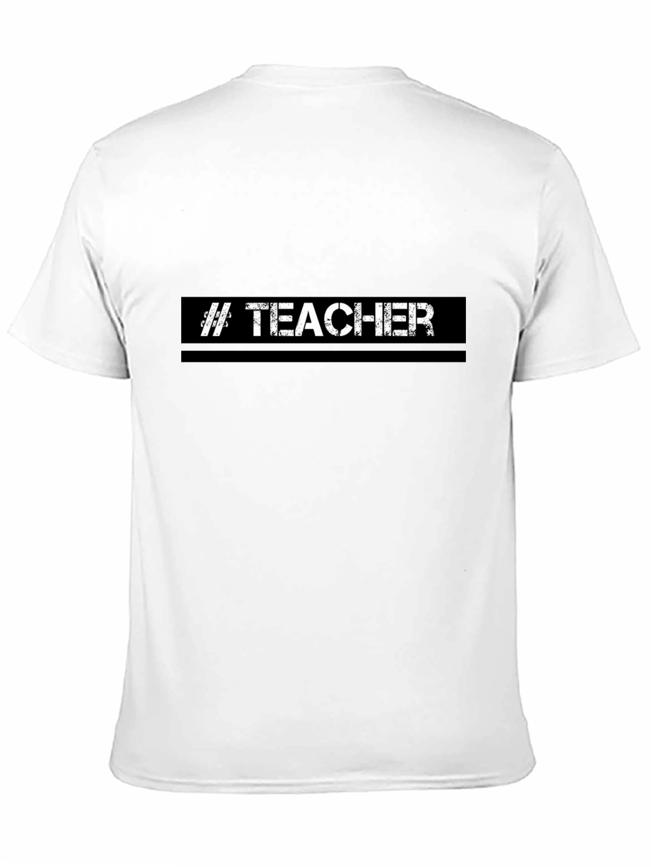 Black Teacher T-Shirt - Black Cotton Blend Tee view 11