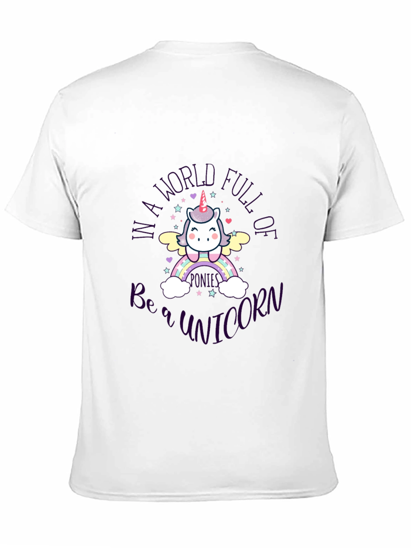 Black Cute Unicorn T-Shirt - Be a Unicorn in a World Full view 11