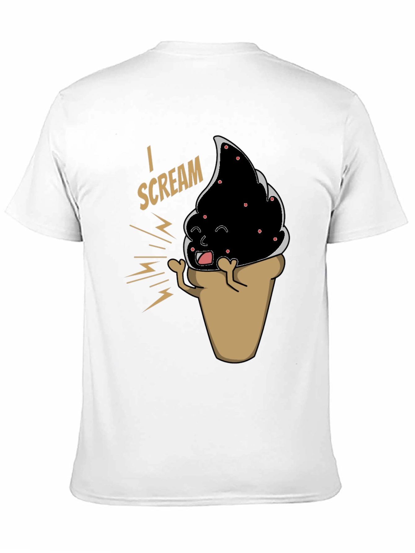 Black I Scream T-Shirt - Funny Ice Cream Cone Graphic Tee view 11
