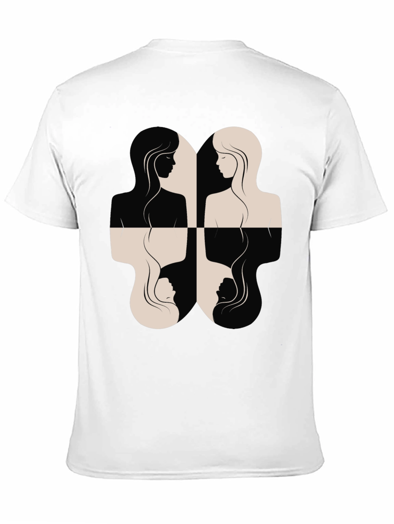 Black Yin Yang Women's Silhouette Graphic Tee - Black view 11