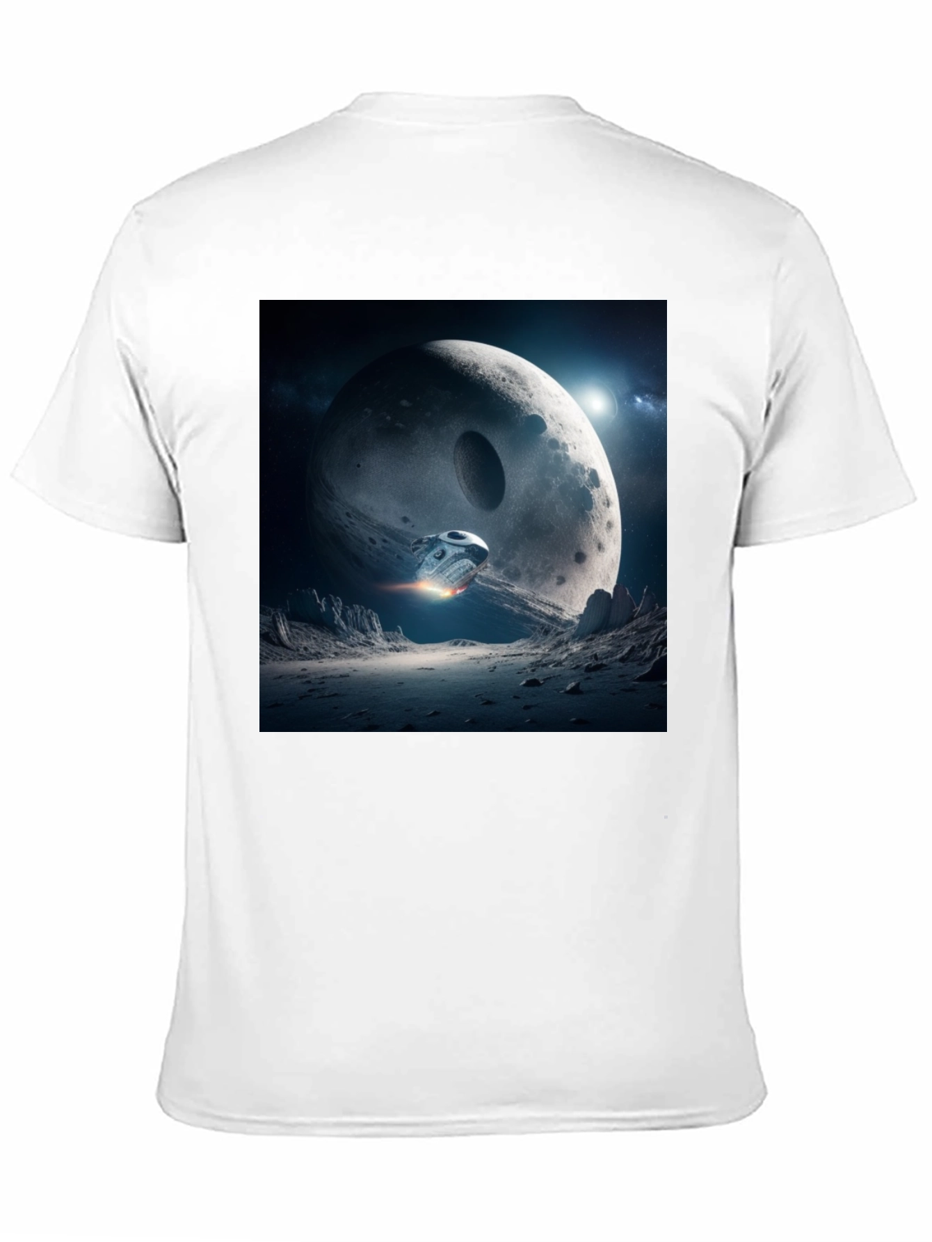 Black Sci-Fi Moon Landing Graphic Tee view 11