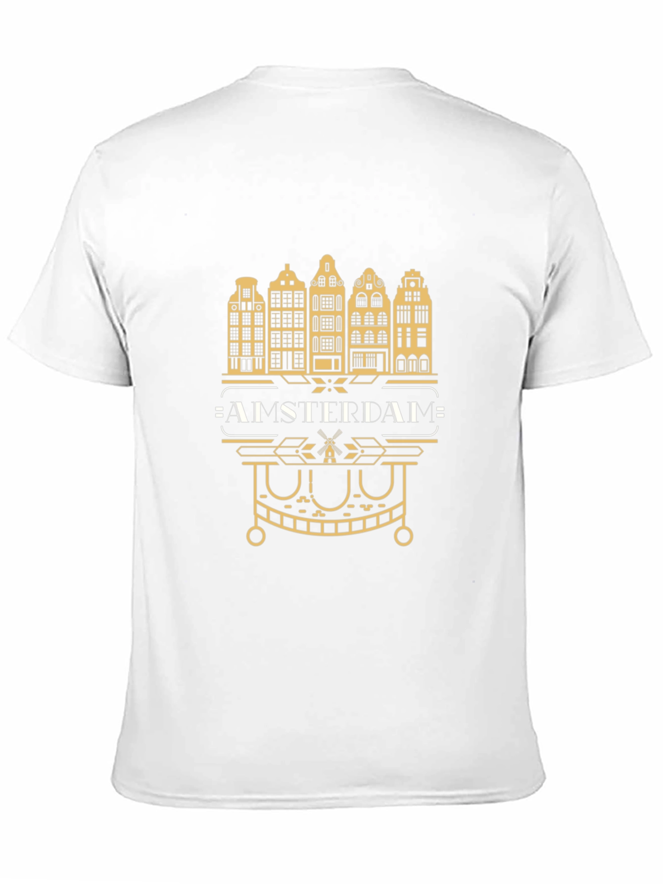Black Amsterdam Cityscape Graphic Tee - Black Cotton T-Shirt view 11