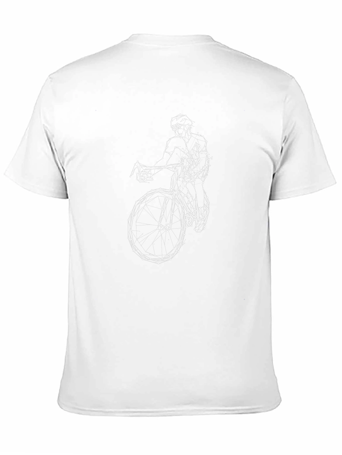 Black Men's Black T-Shirt with Cyclist Constellation Design view 11