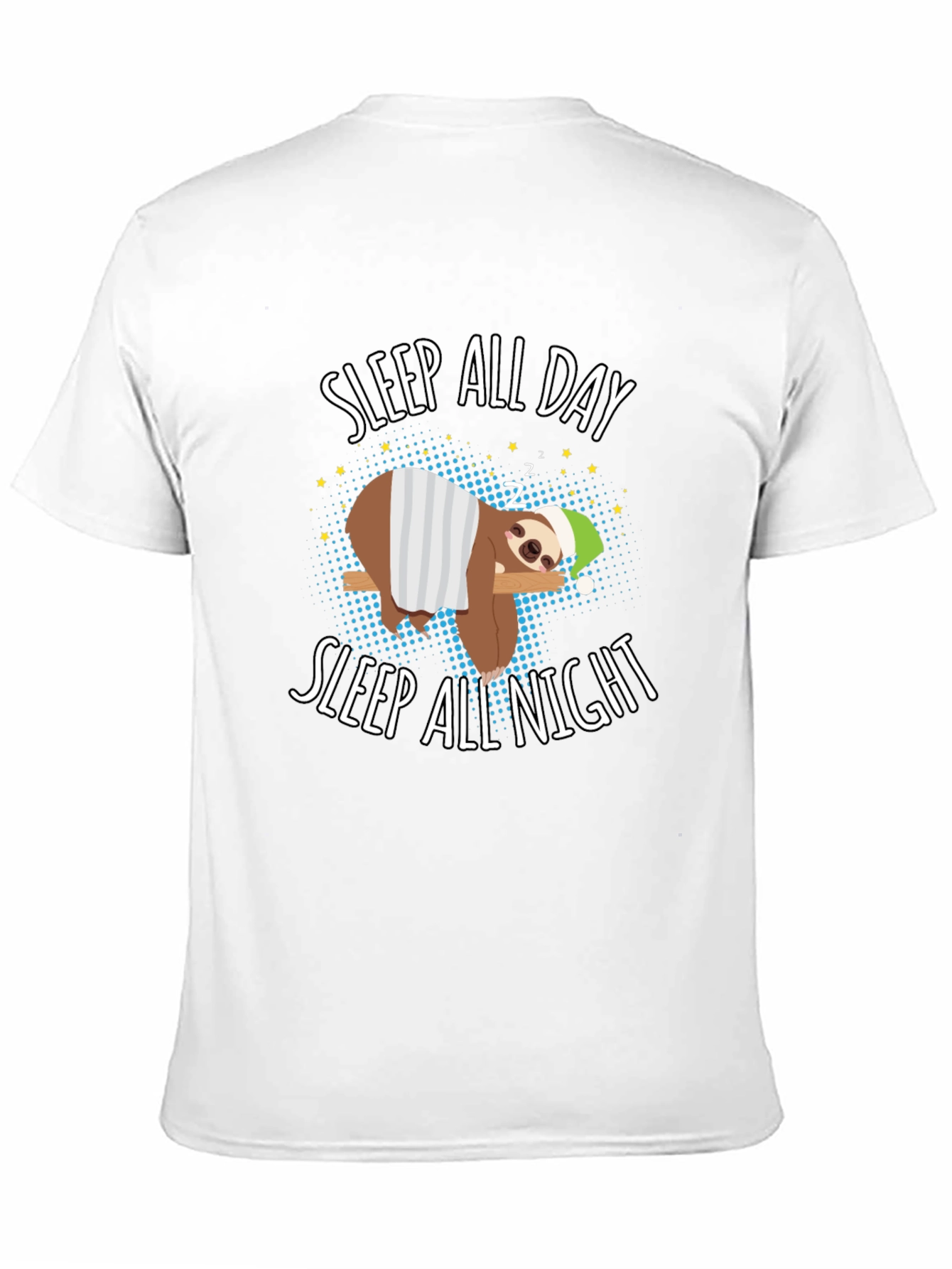Black Sleep All Day Sloth Graphic T-Shirt view 11