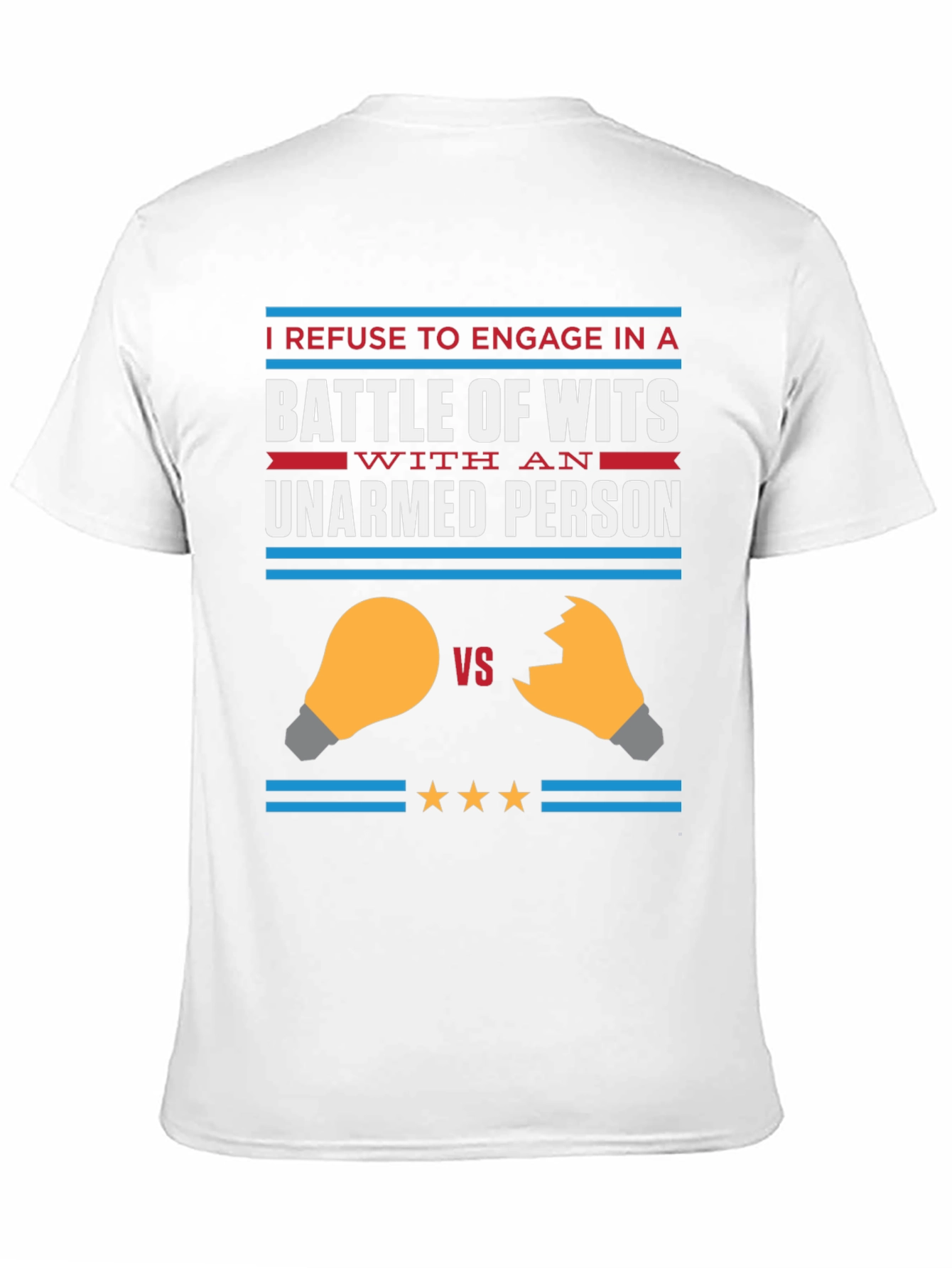 Black Humorous "Battle of Wits" Graphic Tee view 11