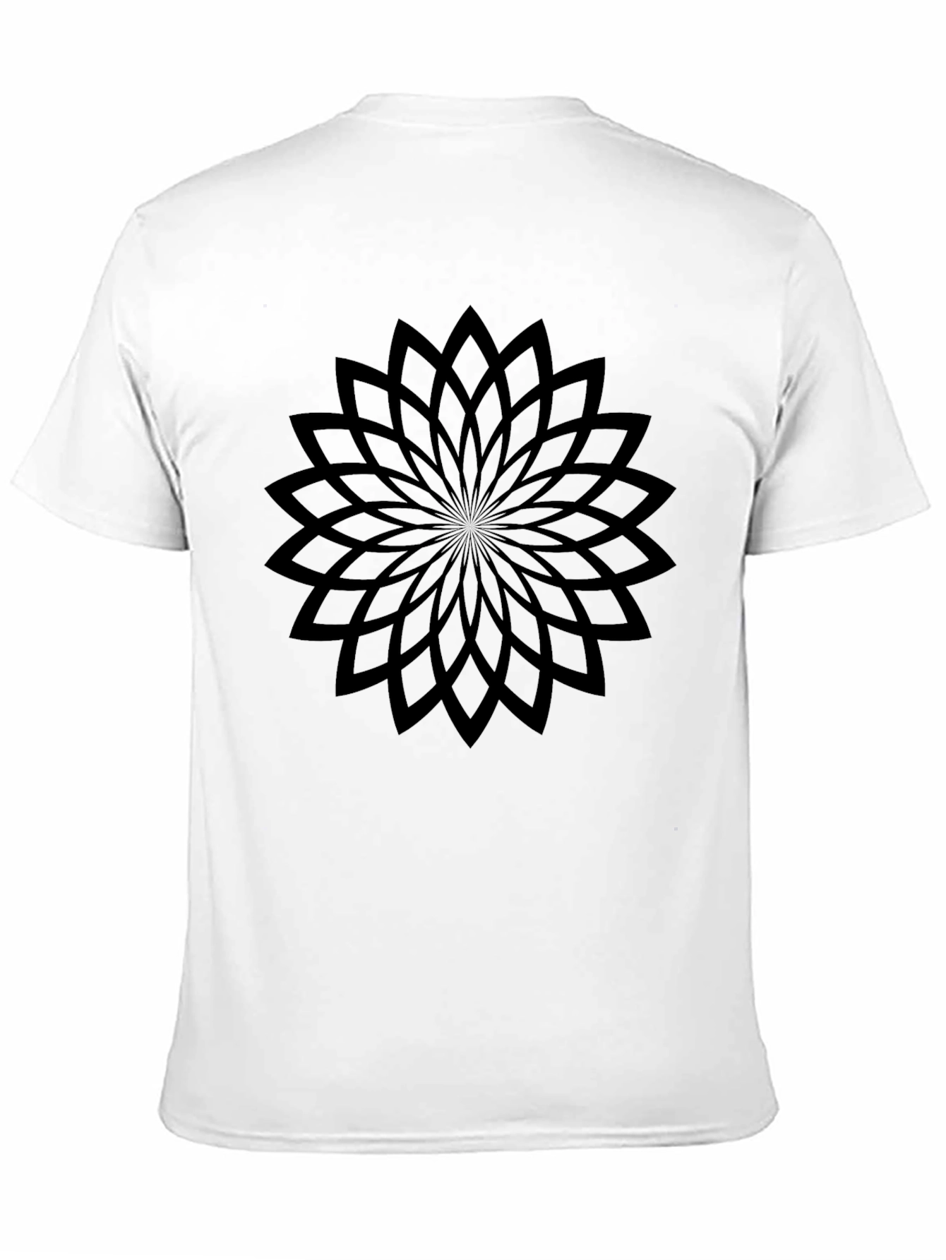 Black Geometric Flower Black T-Shirt view 11