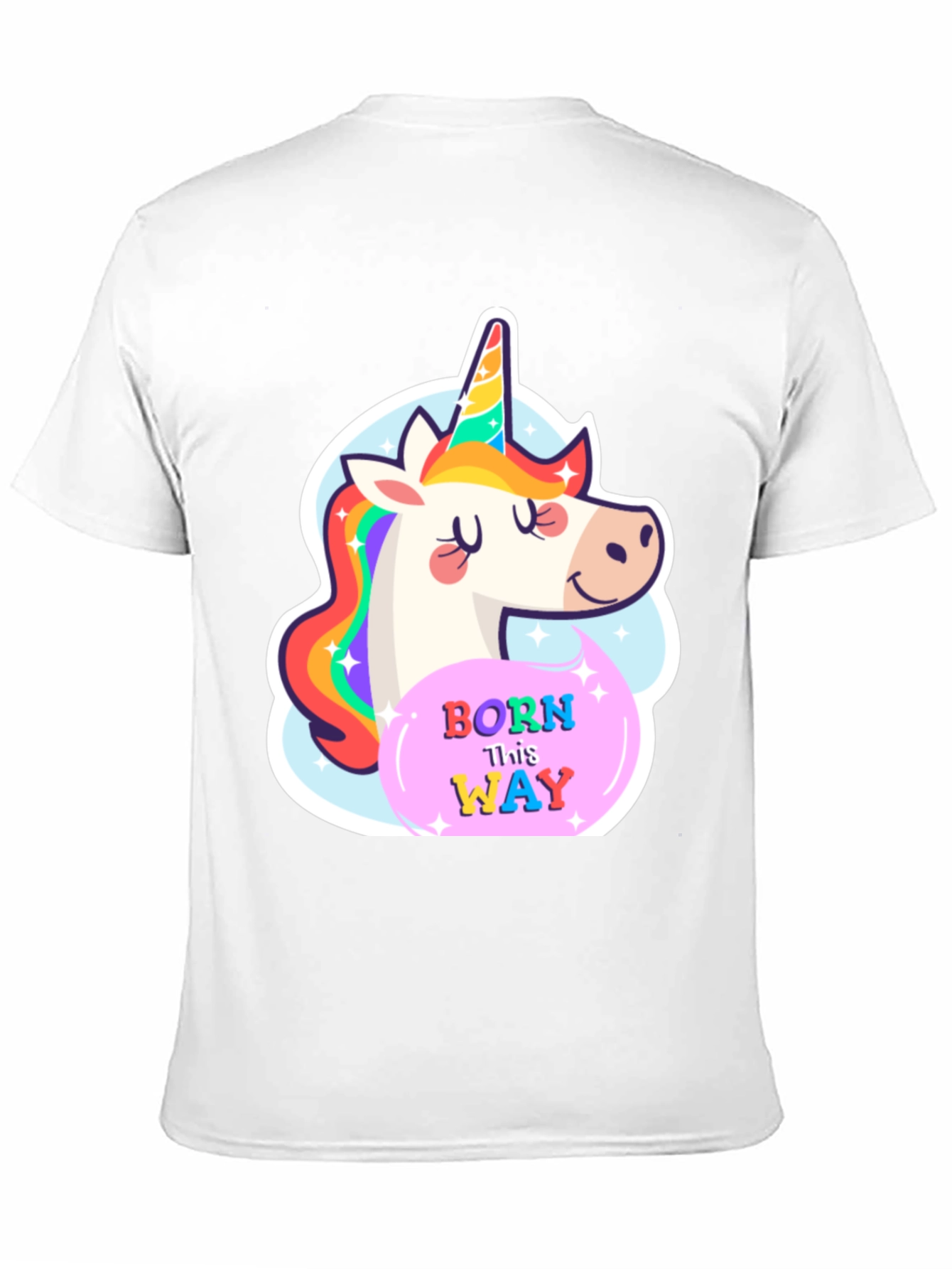 Black Unicorn Born This Way Black T-Shirt view 11