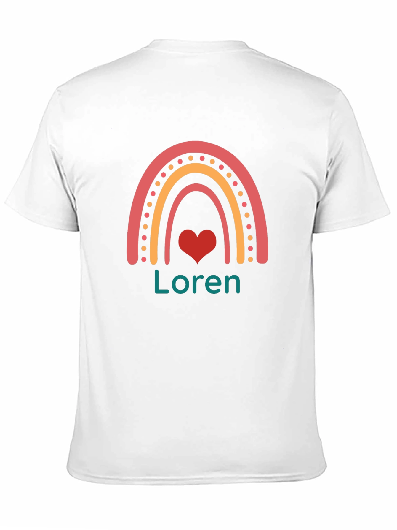 Loren Rainbow Heart Personalized T-Shirt - 11
