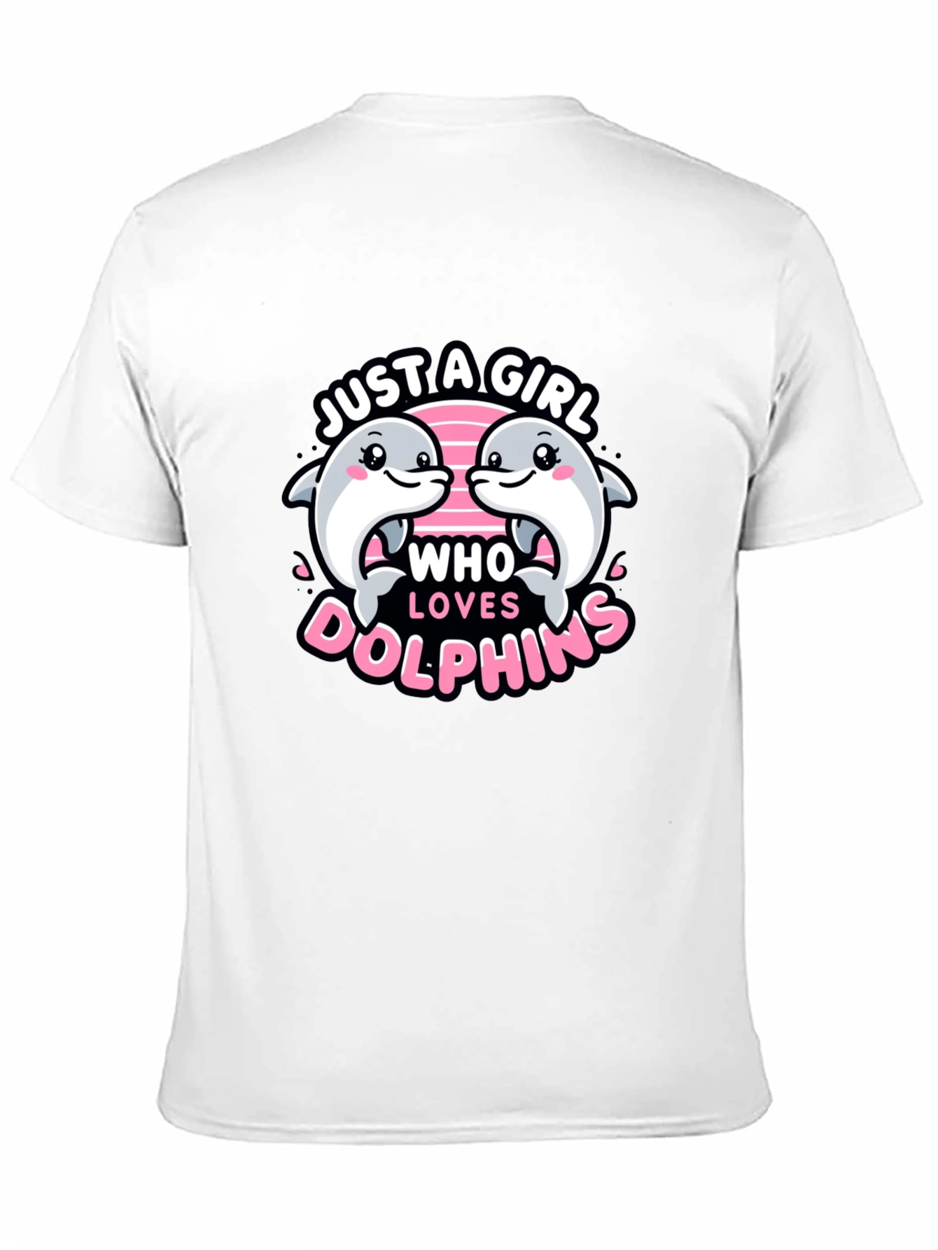 Black Just a Girl Who Loves Dolphins T-Shirt view 11