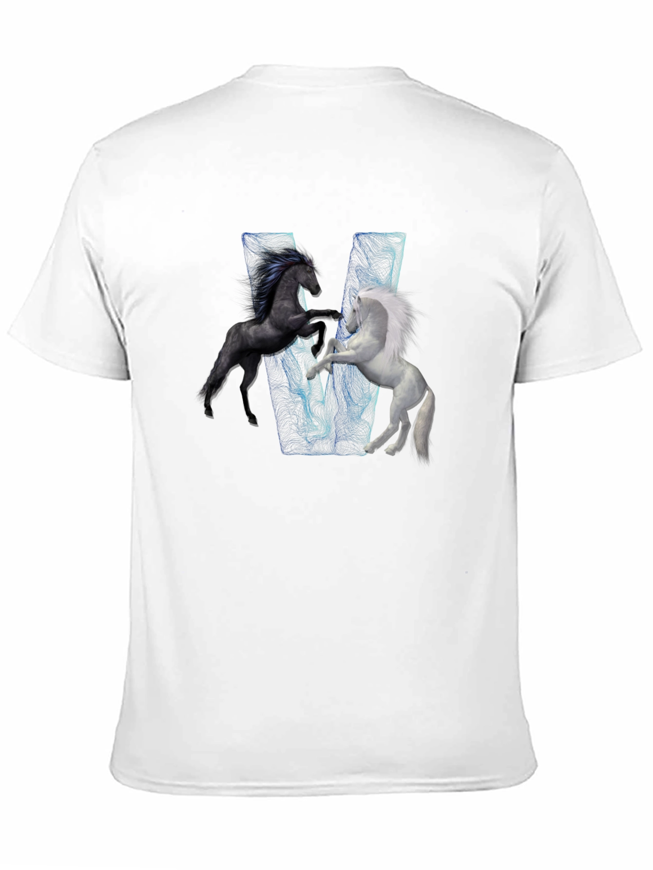 Black Black T-Shirt with Horse Design view 11