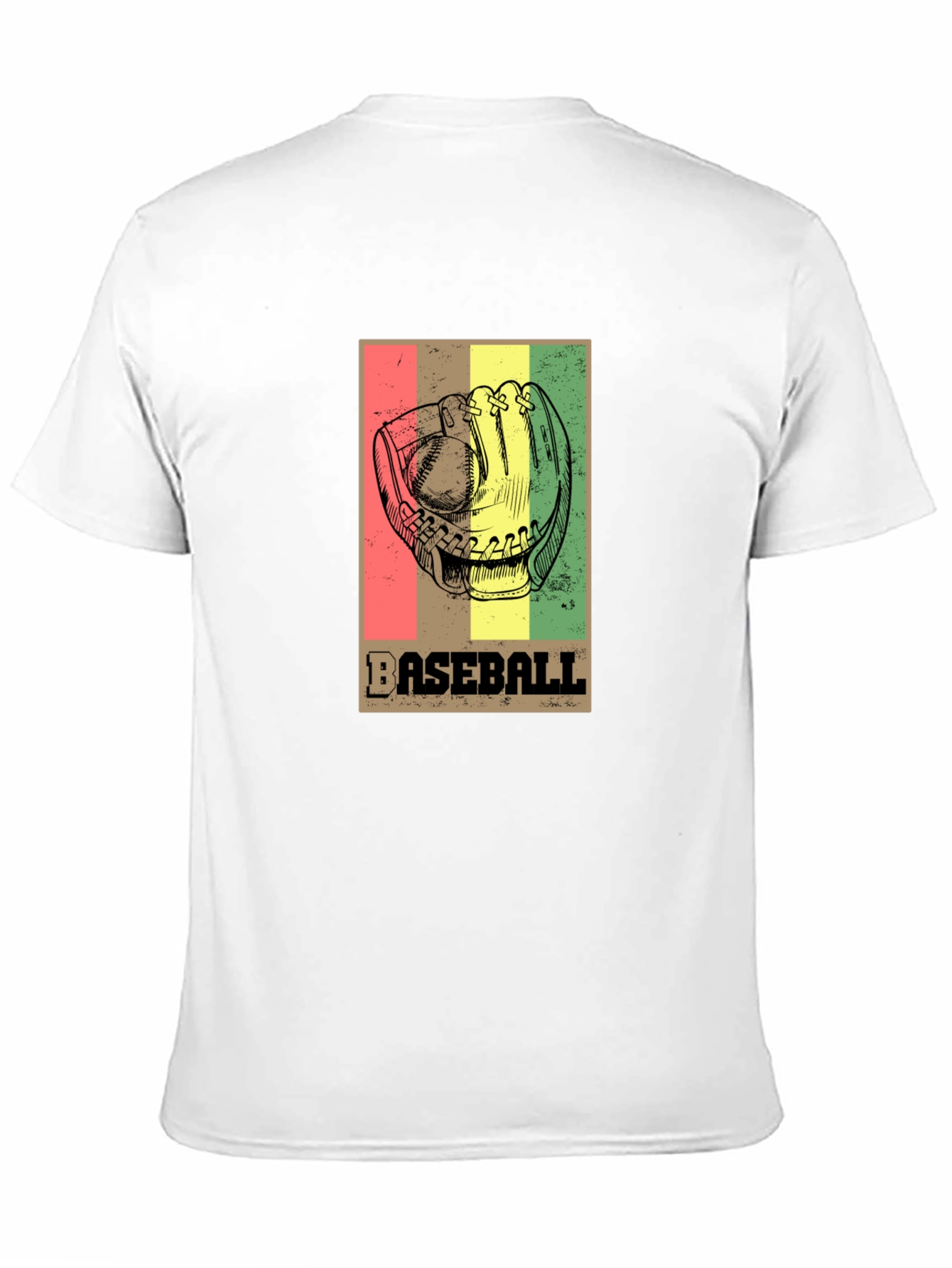 Black Vintage Baseball Glove Graphic T-Shirt view 11