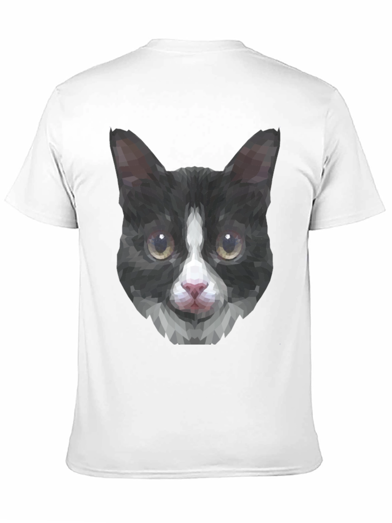 Black Geometric Cat Tee - Modern Graphic T-Shirt view 11
