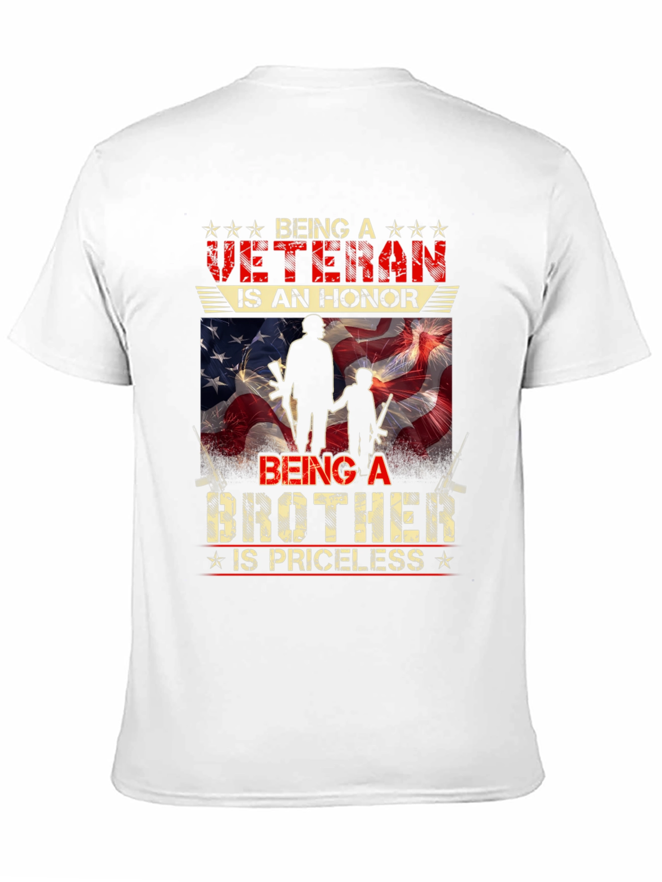 Black Veteran Brother T-Shirt - Honor Priceless Graphic Tee view 11
